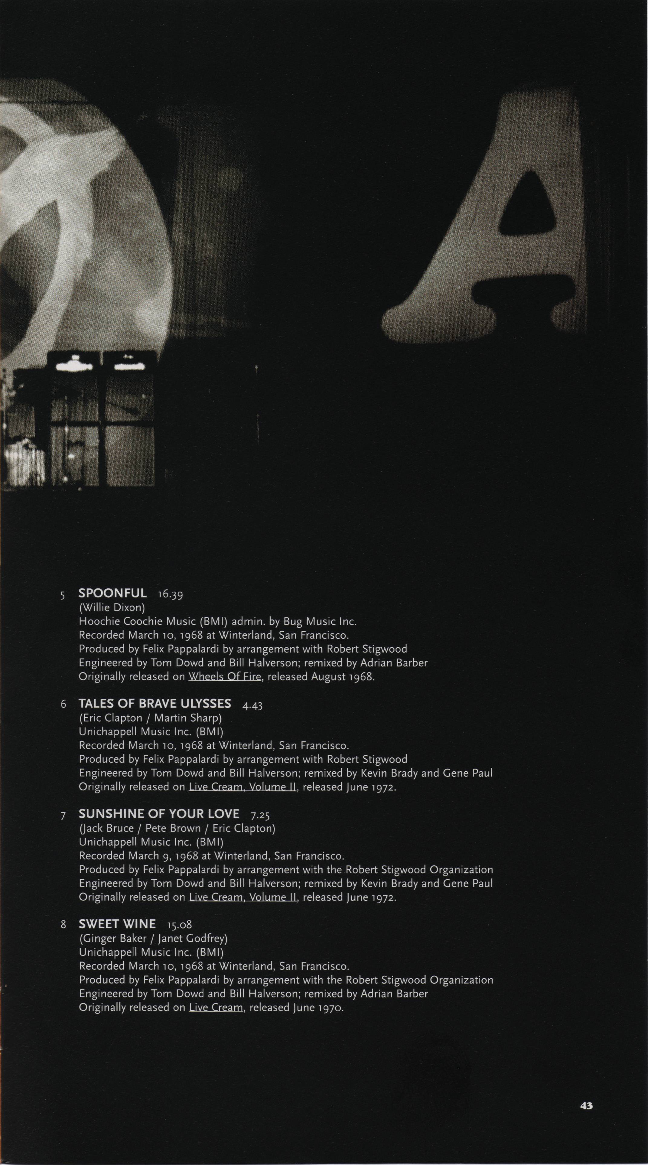 Cream Those Were the Days : Booklet 43